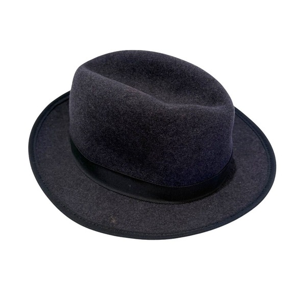 Keith James King Wool Fedora Hat Men's Large Navy Red Quiet Luxury - Picture 9 of 11